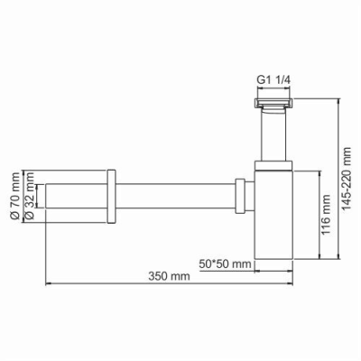WasserKRAFT Abens A169 сифон для раковины, черный