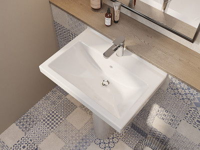 Раковина подвесная Santeri Визит 55 1.3115.3.S00.11B.0 белая прямоугольная