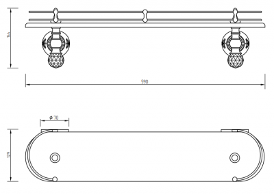 MIGLIORE Cristalia SWAROVSKI 16775 полка с галереей, бронза