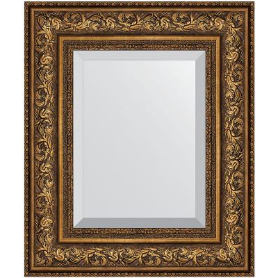 Зеркало настенное Evoform Exclusive 60х50 BY 3375 с фацетом в багетной раме Виньетка состаренная бронза 109 мм