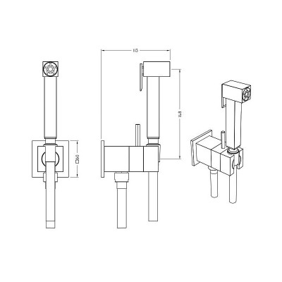 Гигиенический душ со смесителем Graffio KSPAQ101-09NEO, черный