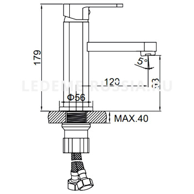 Смеситель для раковины Ledeme H33B L1033B однорычажный, низкий, черный