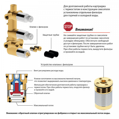 Душевой комплект встроенный с термостатом Timo Tetra-Thermo SX-0179/17SM (золото матовое)