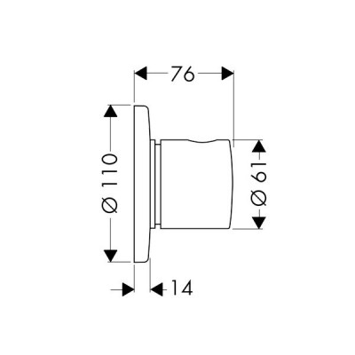 Hansgrohe Trio/Quattro S 15932000 запорный/переключающий вентиль (внешняя часть), хром