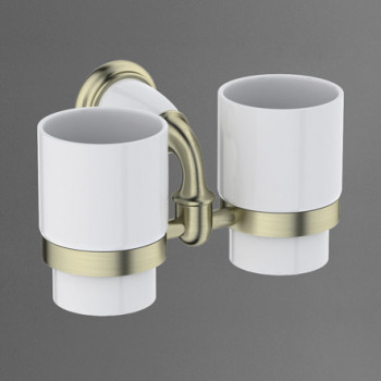 Держатель стакана настенный двойной ART&MAX BIANCHI AM-E-2602-D-Br