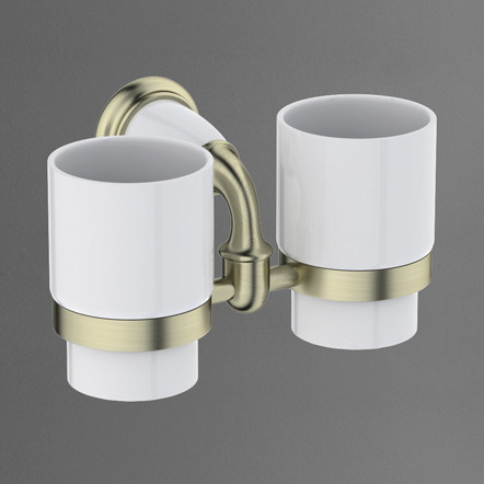 Держатель стакана настенный двойной ART&MAX BIANCHI AM-E-2602-D-Br