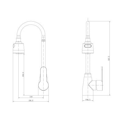 Смеситель для кухни Plstart PL4302, хром