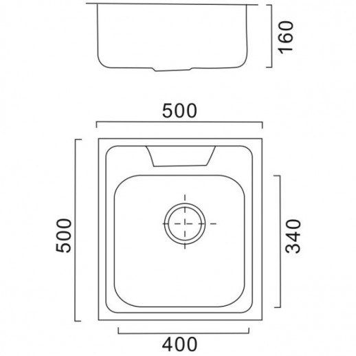 Кухонная мойка Haiba 50 HB5050-06 (нерж сталь) полированная