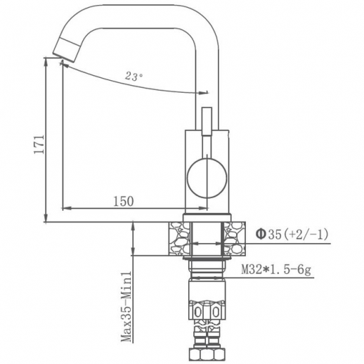 Смеситель для кухни Haiba HB72304-4 (нерж сталь)