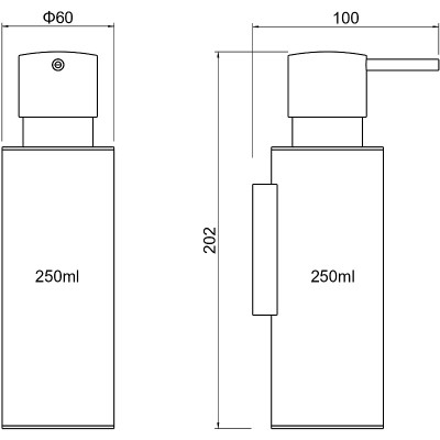 Дозатор жидкого мыла настенный Aquatek Оберон AQ4205MB черный матовый