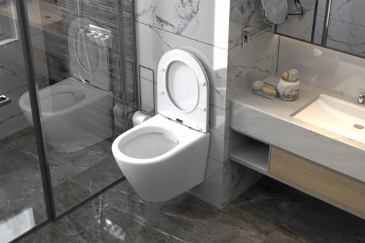 Унитаз ABBER Bequem AC1102 подвесной белый, безободковый