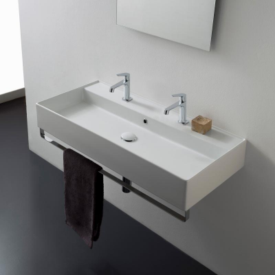 Раковина для двоих Scarabeo Teorema 2.0 5107R120В 120x46x14,5 см, белый глянец