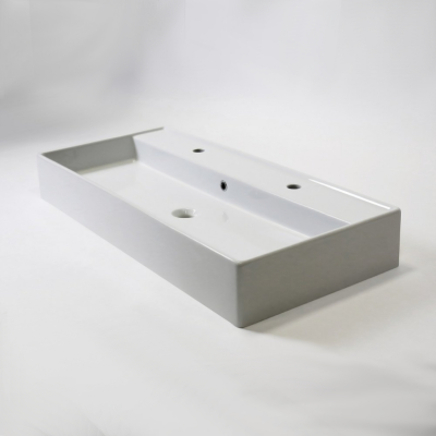 Раковина для двоих Scarabeo Teorema 2.0 5107R120В 120x46x14,5 см, белый глянец