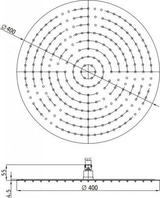 Верхний душ RGW Shower Panels SP-81-40 B 21148140-04 черный круглый
