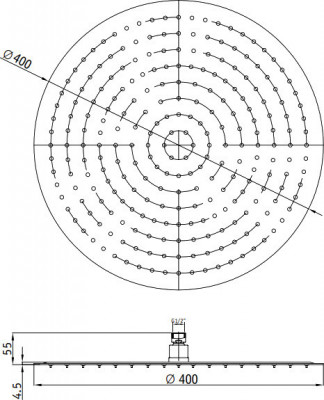 Верхний душ RGW Shower Panels SP-81-40 B 21148140-04 черный круглый