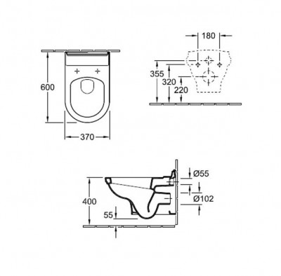 Унитаз подвесной Villeroy & Boch Hommage 6661B0R1 Alpin