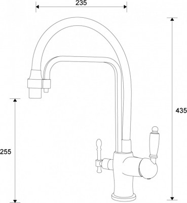 Смеситель для кухонной мойки ZORG Sanitary  (ZR 342-8 YF WHITE), рычажный, современный стиль