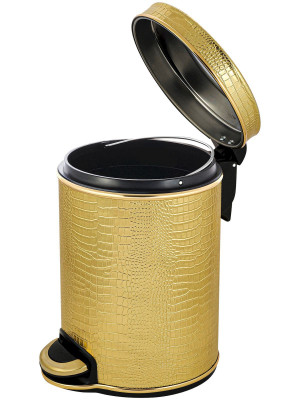 Ведро для мусора Geralis V-KGG-B с крышкой, золото 5л