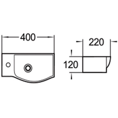 Раковина SantiLine SL-2013LMB 40 Черная матовая Прямоугольная
