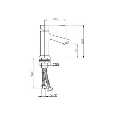 KorDi Black Line Edition KD 18401 - D46 Black/Chrome смеситель для раковины, матовый черный