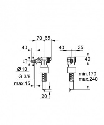 Наполнительный клапан смыва GROHE без компенсатора смещения (37095000)
