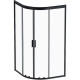 Душевой уголок AM.PM Gem 100х100 W90G-401-100BT прозрачный профиль черный четверть круга (W90G-401-100BT)