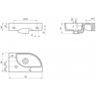 Раковина Cersanit Cameo 45 L 63405 белая овальная