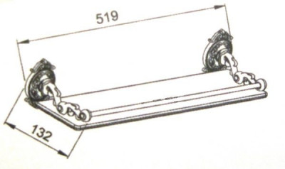 Hayta Gabriel Antic Brass 13909/VBR полка стеклянная прямая с бортом