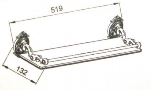 Hayta Gabriel Antic Brass 13909/VBR полка стеклянная прямая с бортом