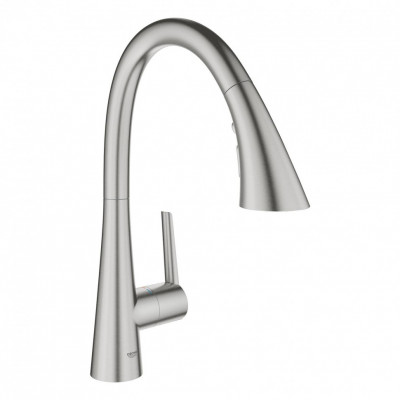 Смеситель для кухни GROHE Zedra New с профессиональной лейкой (3 режима), суперсталь (32294DC2)