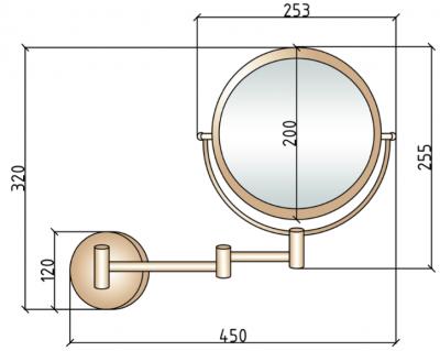 Boheme Medici 501 косметическое зеркало, оптическое, настенное, бронза