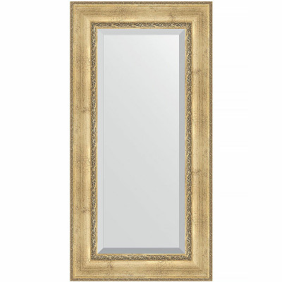 Зеркало настенное Evoform Exclusive 122х62 BY 3506 с фацетом в багетной раме Состаренное серебро с орнаментом 120 мм