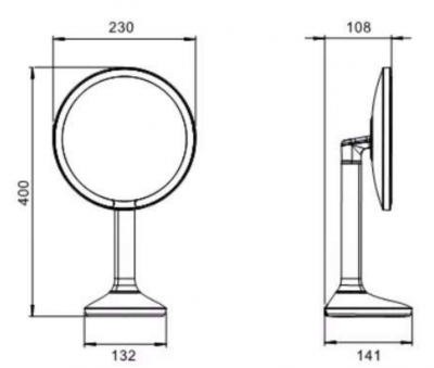 Зеркало настольное с увеличением 5х JAVA S-M8888 хром