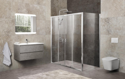 Душевой уголок BelBagno UNIQUE-AH-21-150/180-90-C-Cr прямоугольный 150x90x190 см. хром