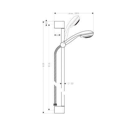 Hansgrohe Crometta 85 Multi/Unica Crometta 27766000 душевой гарнитур 90 см, хром