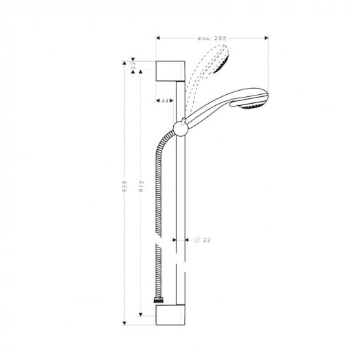 Hansgrohe Crometta 85 Multi/Unica Crometta 27766000 душевой гарнитур 90 см, хром