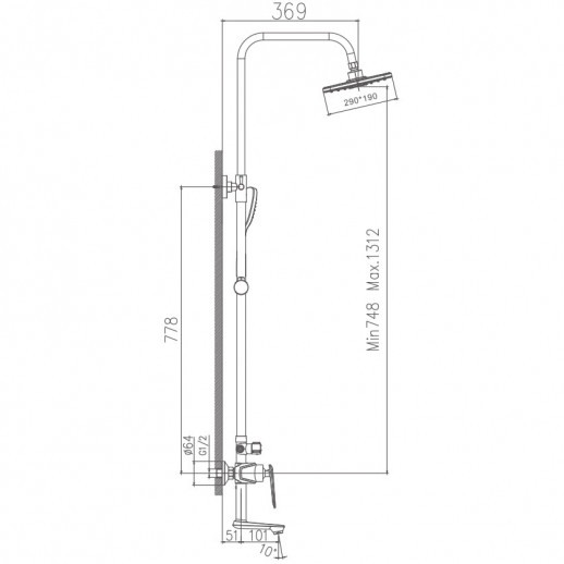 Душевая система Haiba HB24548-8 (латунь) белый, хром
