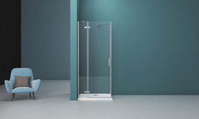 Душевой уголок Belbagno kraft-ah-12-100/90-c-cr-l, левосторонняя, прямоугольная, 100х90х195 см