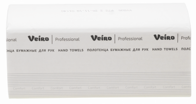 Полотенца для рук V-сложение Veiro Professional Comfort, 3 сл, 180 л, белые