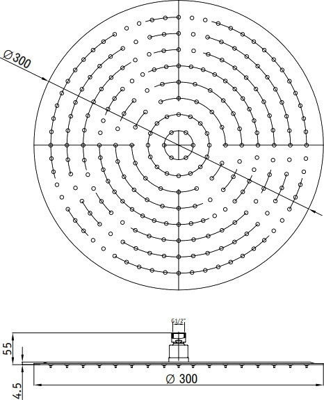 Верхний душ RGW Shower Panels SP-81-30 B 21148130-04 черный круглый