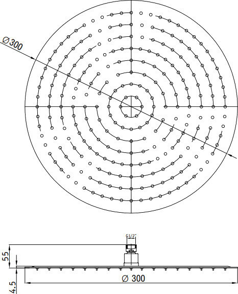 Верхний душ RGW Shower Panels SP-81-30 B 21148130-04 черный круглый