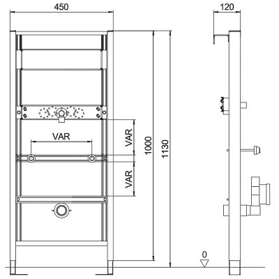 Инсталляция Aquanika Basic 10.711.450.00.00 для писсуара синяя