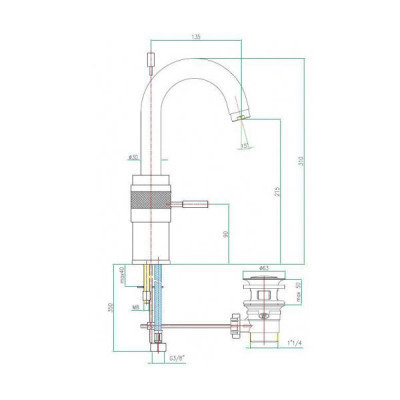 Fiore XP 48CR6271 смеситель для раковины, хром
