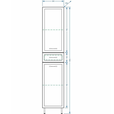 Шкаф-пенал в ванную Stella Polar Концепт 36 SP-00000145 белый