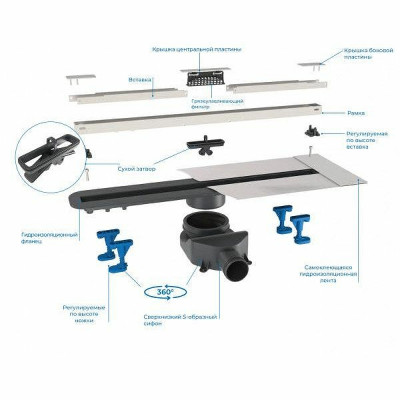 Душевой лоток Bettoserb Slim 65 13100033 с решеткой хром матовый