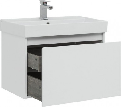 Тумба с раковиной Aquanet Nova Lite 75 белый (1 ящик) напольная/подвесная (00245243)