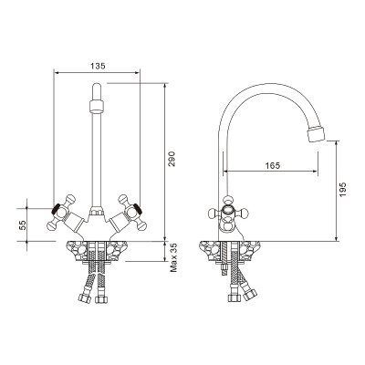 Кухонный смеситель WesnaArt Rassvet RAS02-110 хром