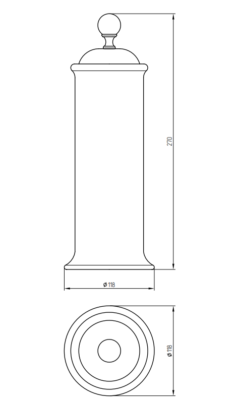 MIGLIORE Provance 17697 контейнер для мусора настольный, керамика с декором/золото