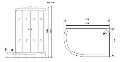 Душевая кабина Niagara Ultra NG-904-01R 131x80х220 см низкий поддон