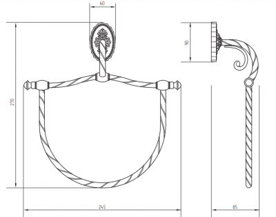 MIGLIORE Edera 16893 полотенцедержатель-кольцо, бронза